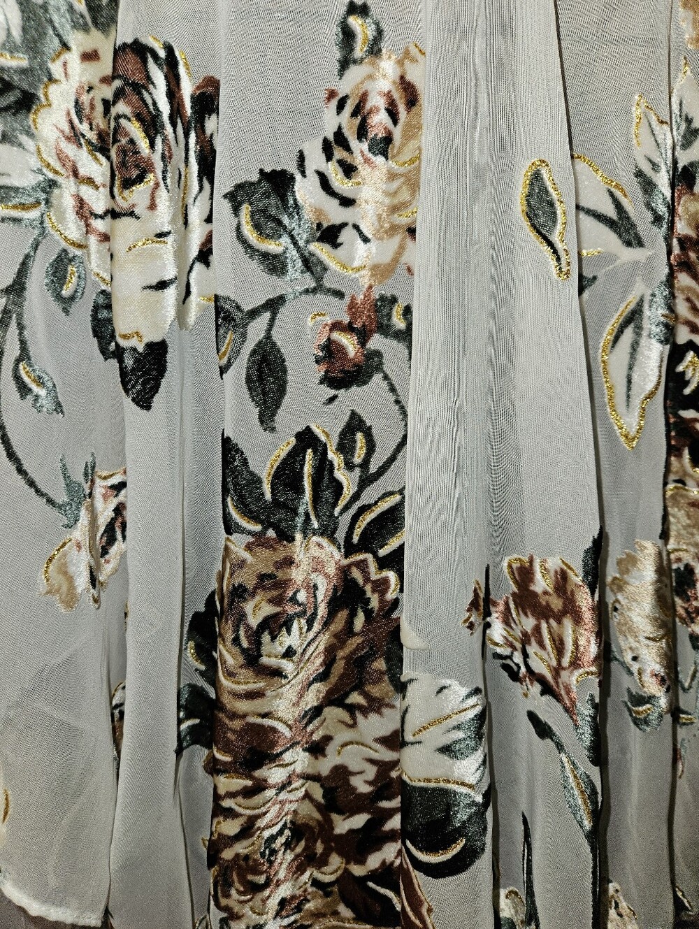 Marcus Adler Sheer Floral Kimono Cover-Up in Cream and Brown - Picture 11 of 12